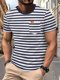 Men's Summer Casual Striped Short Sleeve Shirt