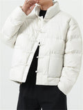 Winter Stand Collar Short White Duck Down Coat for Men