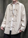 Men's Chinese Style Lapel Bamboo Corduroy Jacket