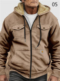 Winter Men's Fleece Lined Warm Hooded Coats