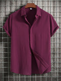 Simple Solid Color Cotton Linen Breathable Men's Shirt