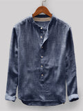 Men's Comfortable Stand Collar Button Cotton Shirt