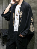 Men's Cool Dragons Embroidered Linen Jacket