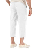 Men's Basic Straight Leg Folded Hem Cropped Trousers