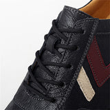 Men's Soft Sole Breathable Leather Lace Up Fashion Sneakers