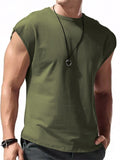 Male Summer Leisure Solid Sleeveless Tank Tops T-shirts