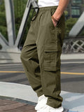 Baggy Flap Pocket Overalls Elasticated Cargo Pants for Men