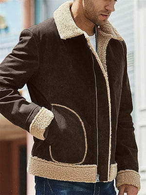 Men Cozy Leisure Lapel Faux Fur Winter Coats