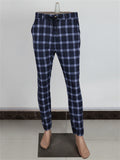 Men's Casual Vintage Plaid Drawstring Ankle Tied Pants