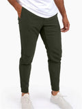 Summer Men's Simple Elastic Ice Silk Sports Trousers