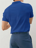 Men's Simple Solid Color Short Sleeve Polo Shirt