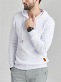 Men's Plaided Texture Knitted Long Sleeve Hoodies