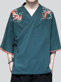 Vintage Chinese Style Dragon Embroidered Shirts for Men