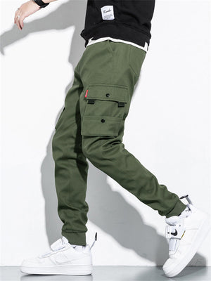 Men's Cool Trendy Multi Pockets Warm Drawstring Cargo Pants