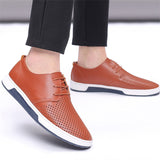 Men's Hollowed Out Breathable Contrast Color Flat Shoes