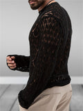 Men's Vogue Sexy Cut-Out Slim Fit Party Knit Shirt