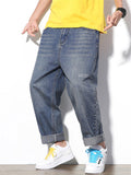 Fashion Cozy Japanese Style Straight Leg Loose Jeans for Men