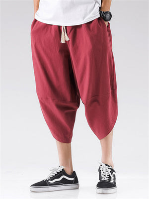 Men's Summer Casual Linen Cropped Pants