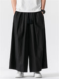 Men's Chinese Style Linen Wide Leg Harem Pants