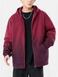 Men's Trendy Gradient Contrast Color Thickened Hoodies