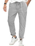 Men's Relaxed Fit Striped Straight-Leg Trousers