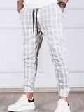 Men's Casual Vintage Plaid Drawstring Ankle Tied Pants