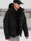 Men's Thermal Hooded Zipper Windproof Padded Coat