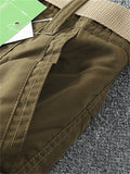 Men's Keep Warm Plush Liner Multi-Pocket Cargo Pants with Belt