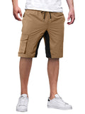 Male Contrast Color Drawstring Casual Summer Shorts