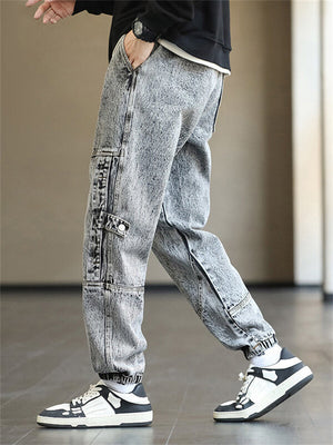 Stylish Male Large Size Hip Hop Straight Leg Jeans