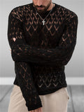 Men's Vogue Sexy Cut-Out Slim Fit Party Knit Shirt