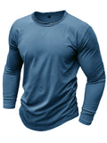 Men's Simple Crew Neck Slim Long Sleeve Bottoming Shirt