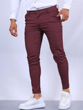 Men's Casual Pure Color Slim Fit Formal Pants