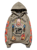 Hip-Hop Graffiti Skull Print Warm Hoodies for Trendy Men