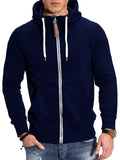 Men's Trendy Contrast Color Splicing Zipper Hoodies