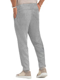 Men's Relaxed Fit Striped Straight-Leg Trousers