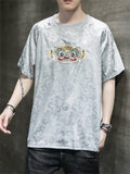 Men's Chinese Style Monkey King Embroidery Retro T-shirt