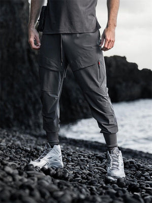 Men's Plain Slim Fit Sports Ankle-tied Trousers