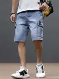 Male Summer Fashionable Multi-Pocket Denim Shorts