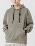 Men's Letter Embroidery Relaxed Hoodies with Pocket