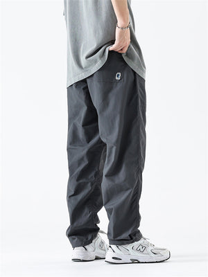 Japanese Style Trendy Ankle Drawstring Thin Pants for Male