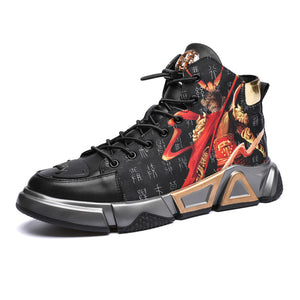 Male Black Myth Wukong Pattern Trendy Sneakers