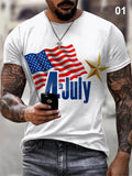 Men's Fashion American Independence Day Printed Slim Fit T-shirt