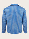 Men's Casual Stripe Notched Lapel Slim Fit Linen Coats