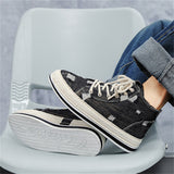 Men's Trendy High Top Lace Up Denim Canvas Shoes