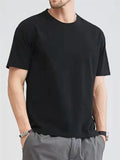 Men's Simple O-Neck Solid Color Basic Shirt