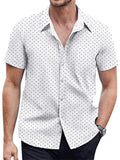 Men's Polka Dot Print Casual Short Sleeve Shirts