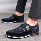 Men's Trendy Printed Rubber Sole Slip On Flat Shoes