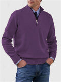 Men's Fall V Neck Half Zip Keep Warm Knit Sweater