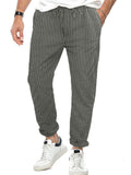 Men's Relaxed Fit Striped Straight-Leg Trousers